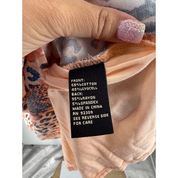 DG2 Diane Gilman Women's Orange Printed Sleeveless Blouse Size 3X - Picture 4 of 5